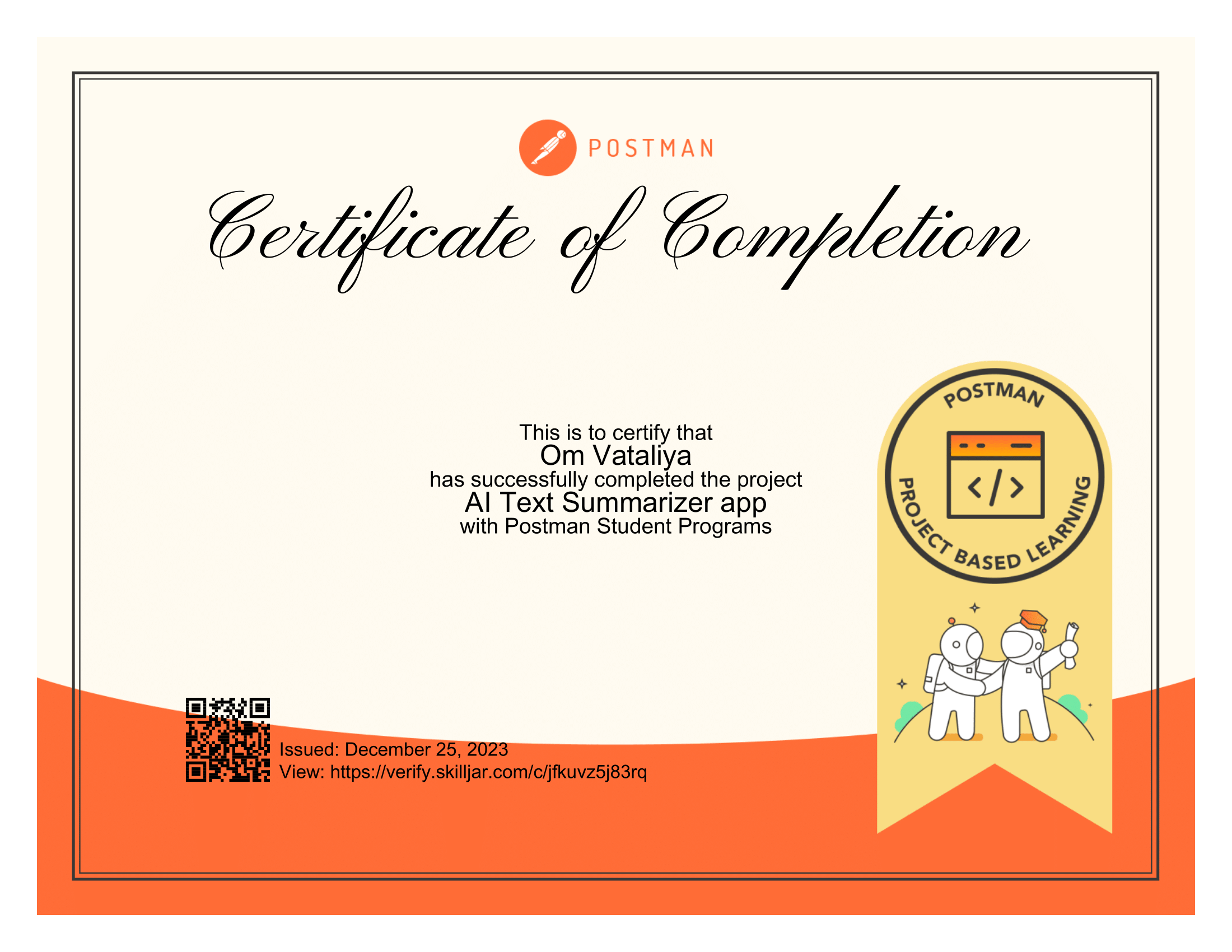 Certificate of Completion