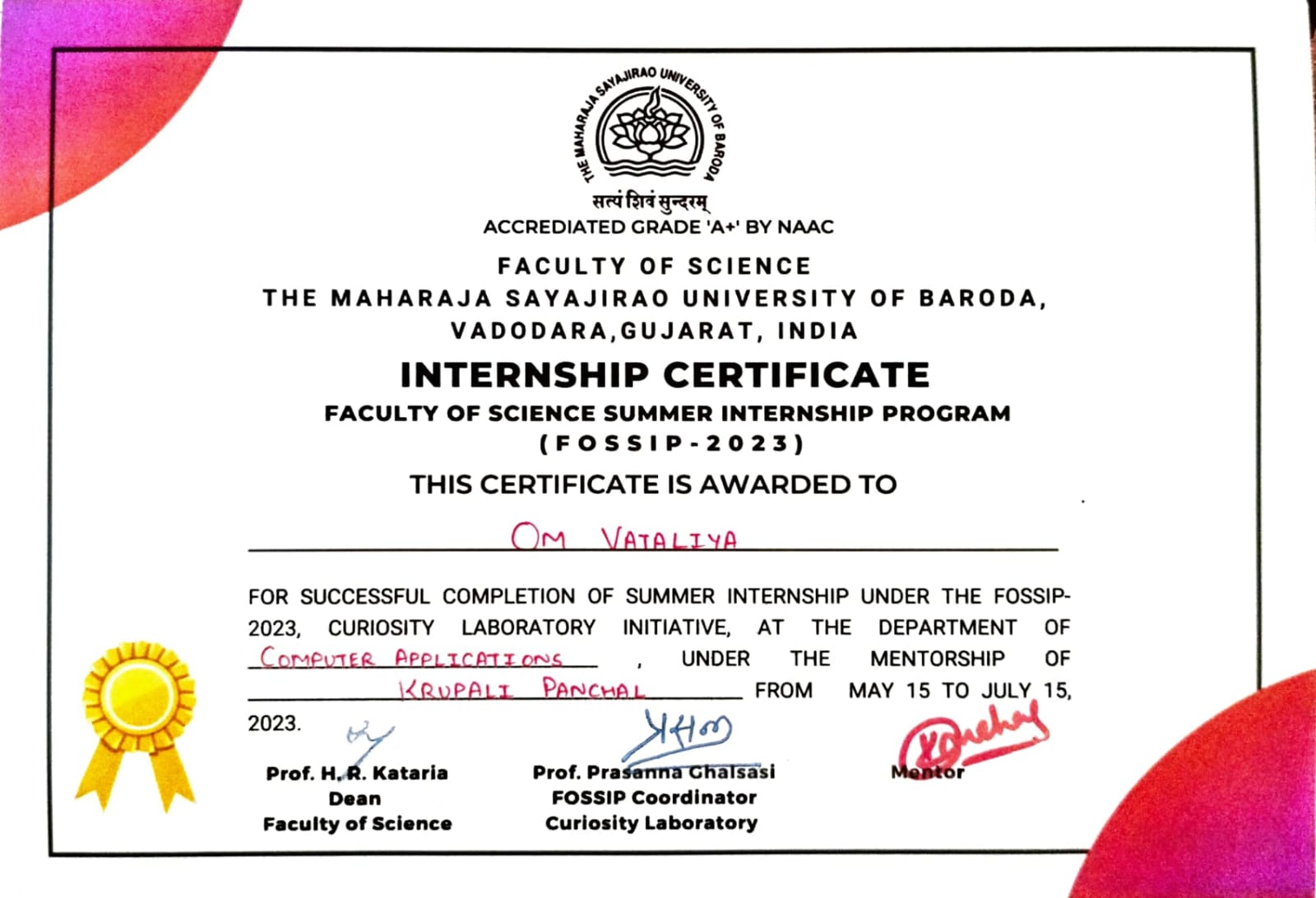 Internship Certificate