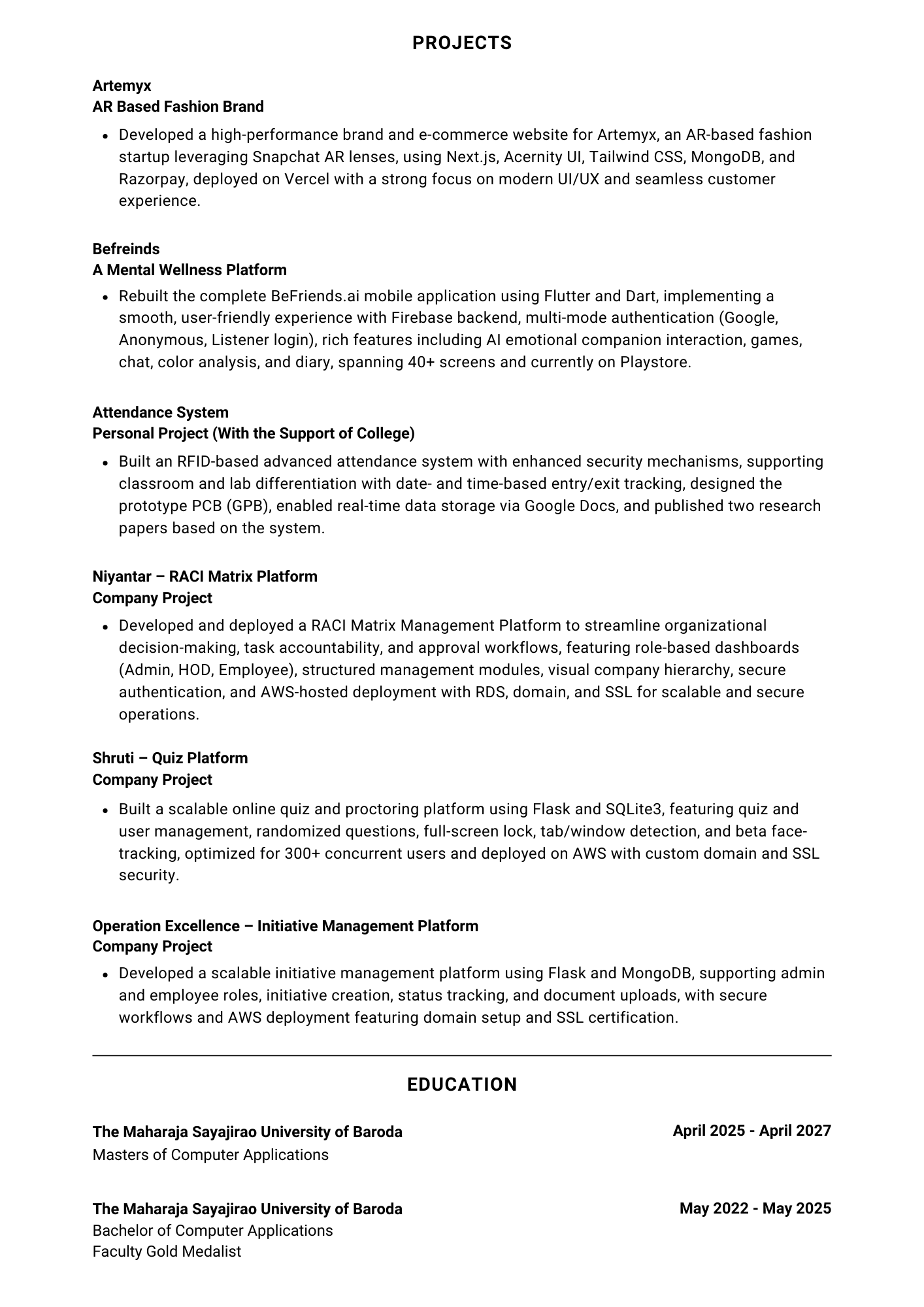 Resume page 3